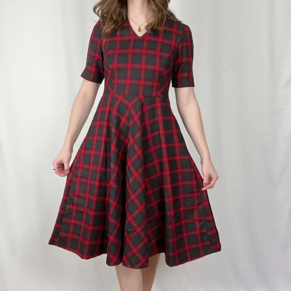 Vintage Pendleton Plaid Midi Dress Blazer Set Tartan Christmas Party Holiday - 6 - Picture 4 of 11